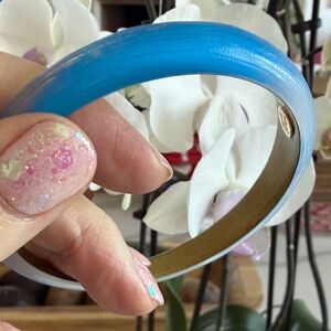 Alexis Bittar Vibrant Blue and Gold Skinny Tapered Bracelet